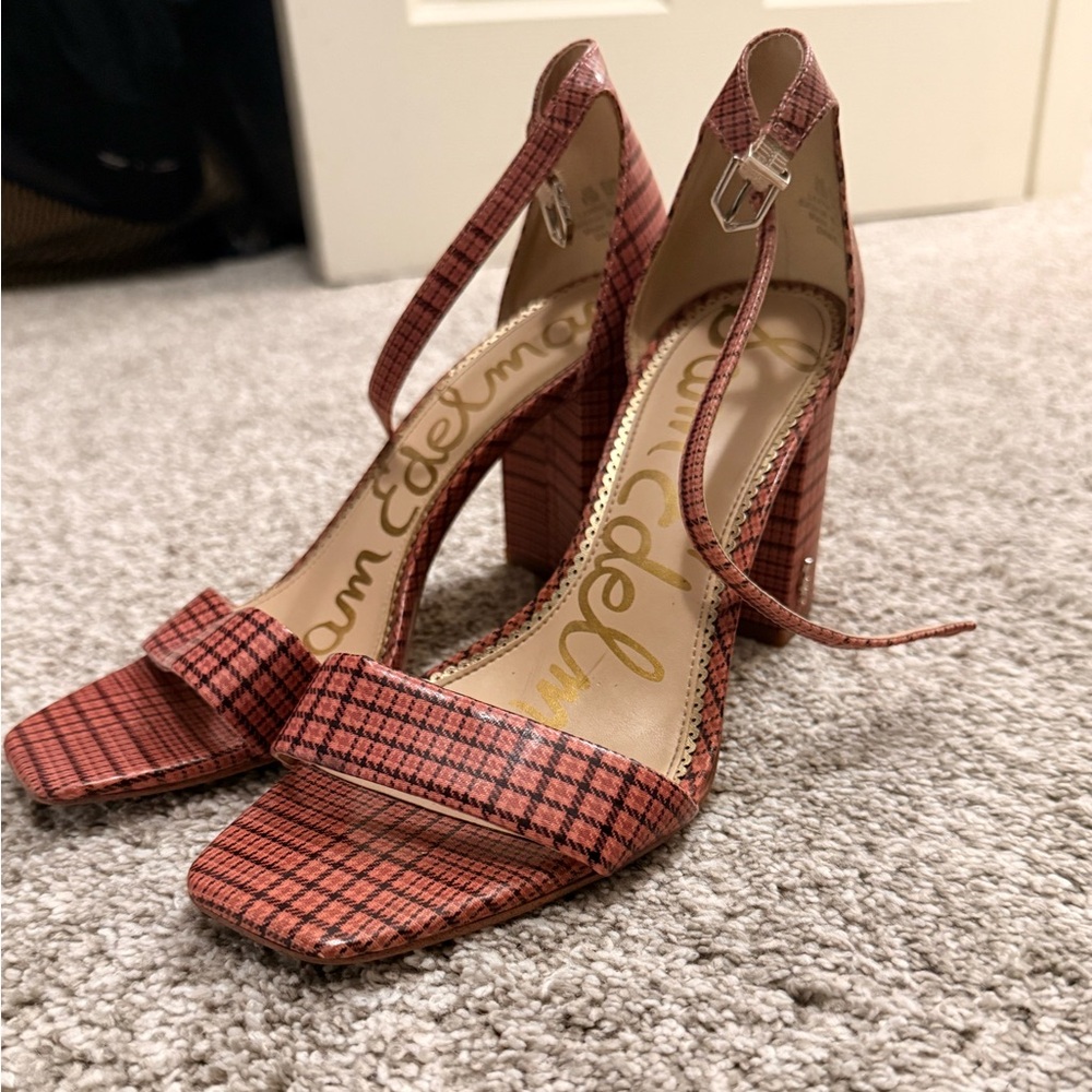 Sam Edelman Women's Checkered Red Heels